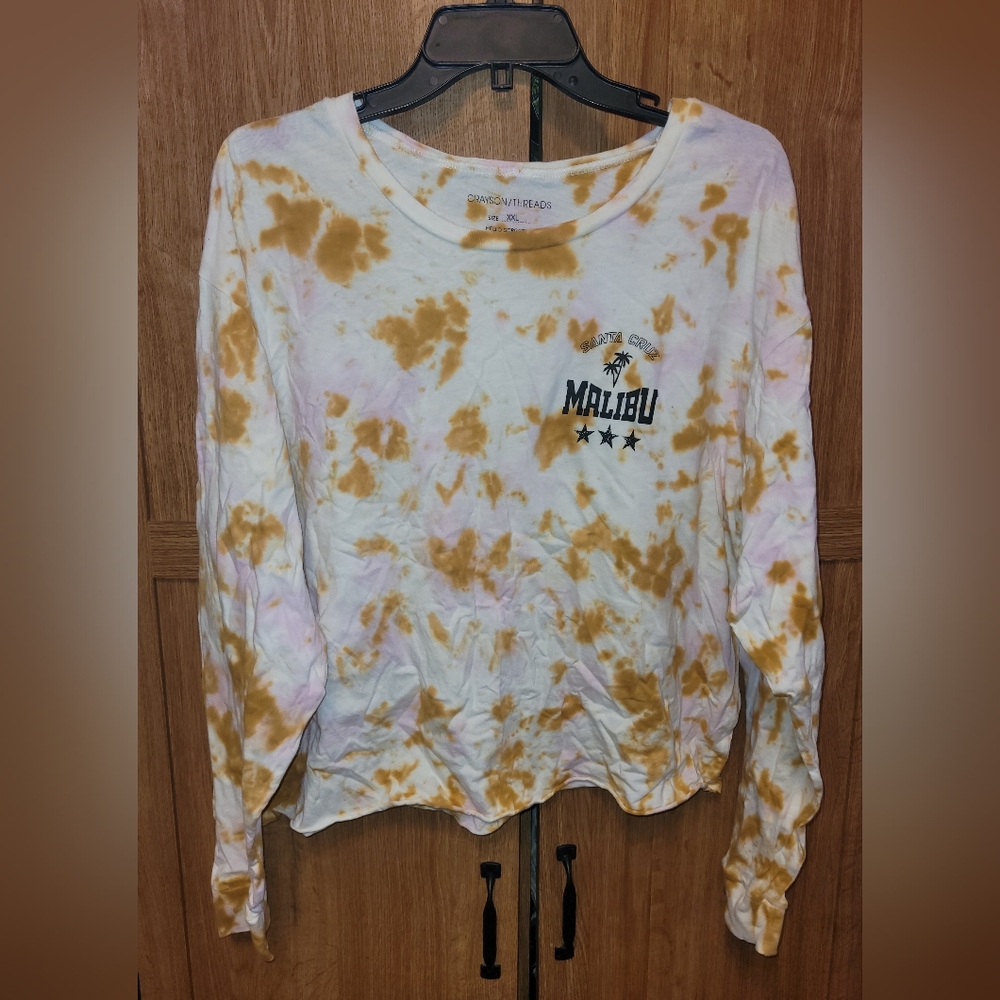 Grayson threads XXL tie dye long sleeve crop top